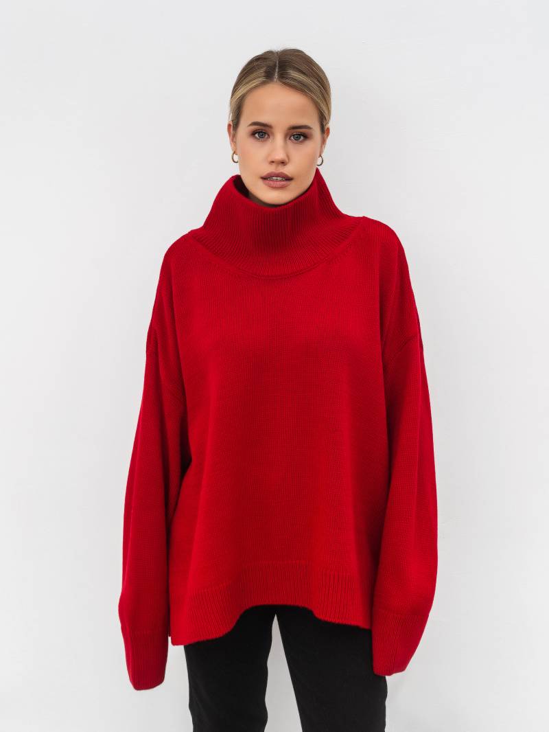 Свитер "Норвегия" свободного кроя Romashka, Красный, One size 17034