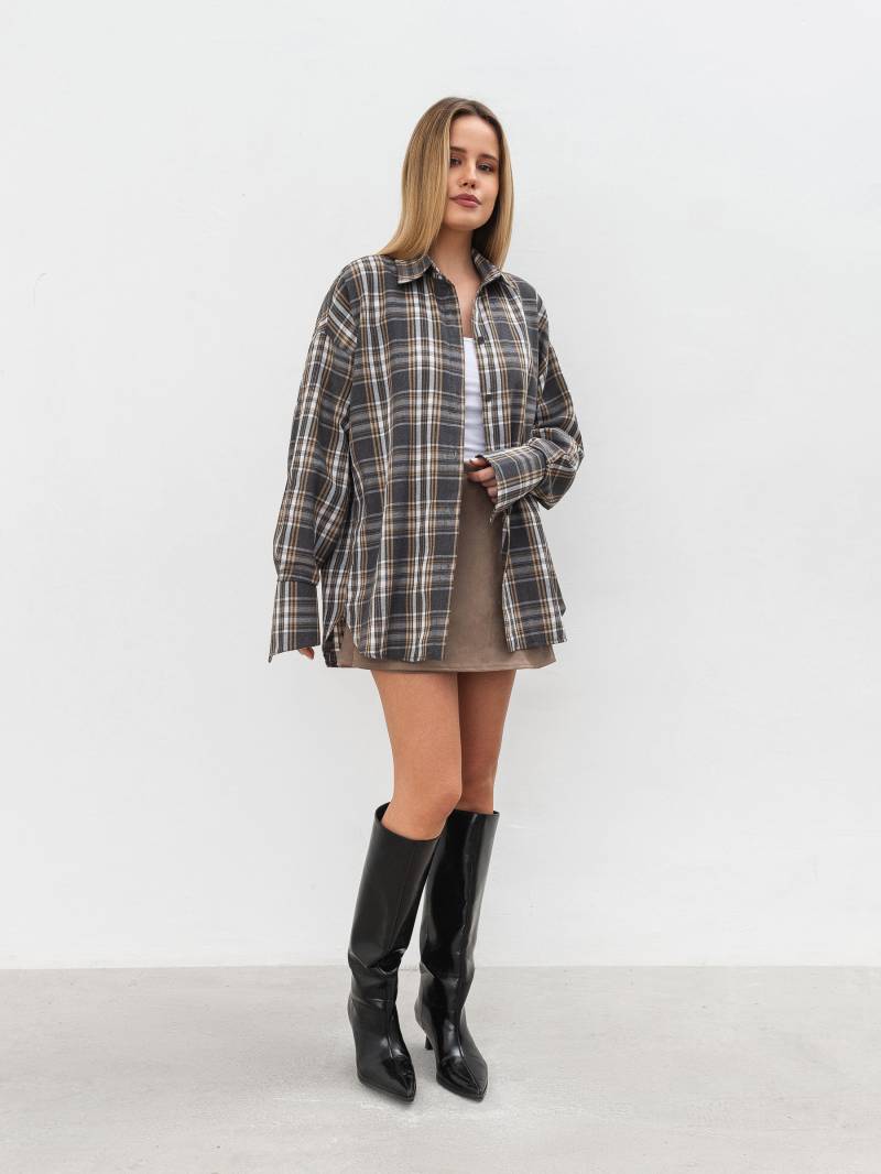 Рубашка "Паттерн" Romashka, Серый+, M|L 18961