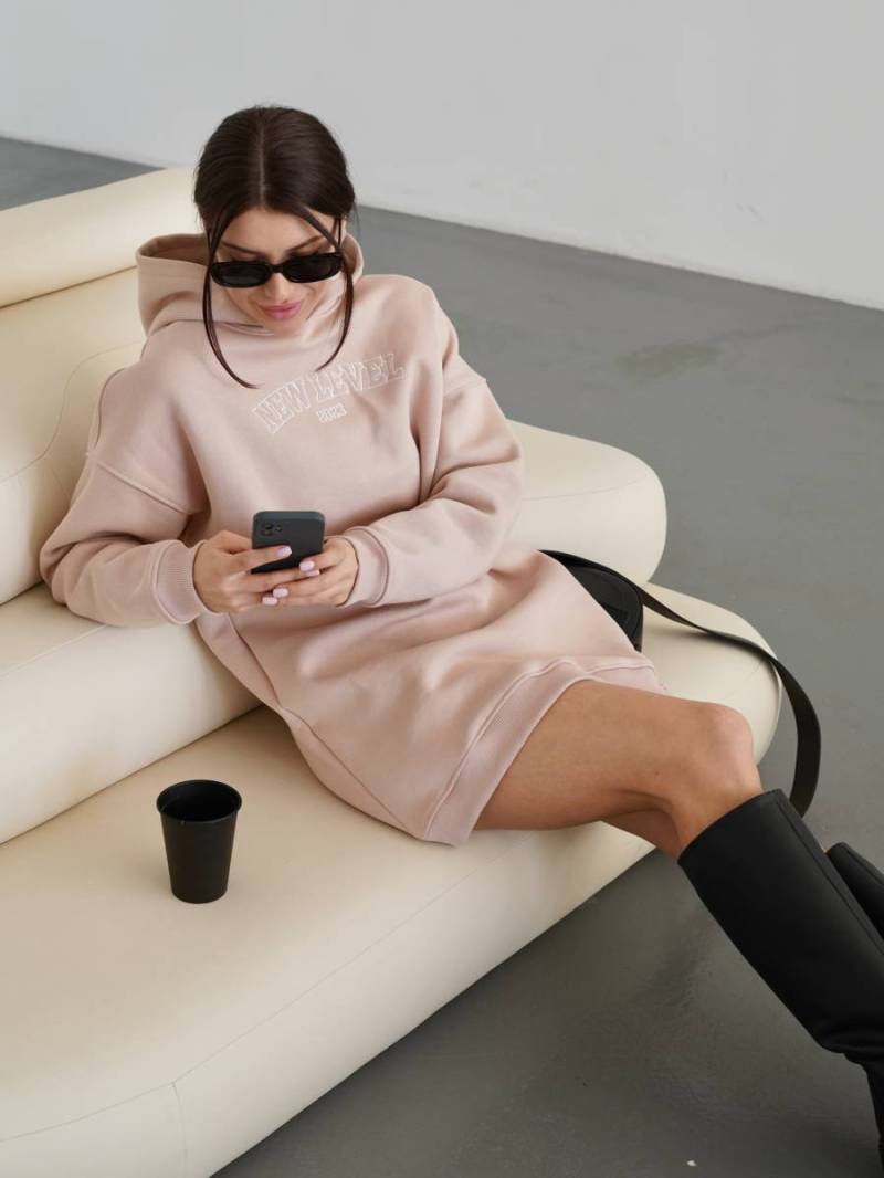 Платье-худи «Канзас» Romashka, бежевый, One size 14676