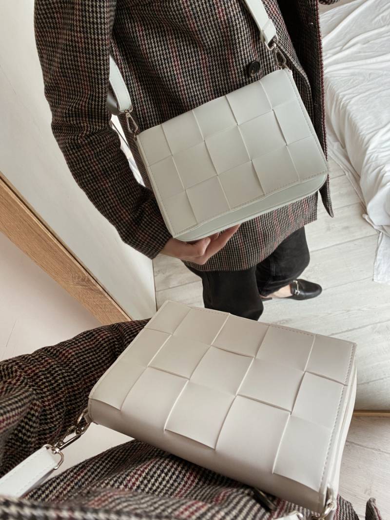 Сумка кросс-боди "Тулон" с плетением БРАК, Бежевый 12097