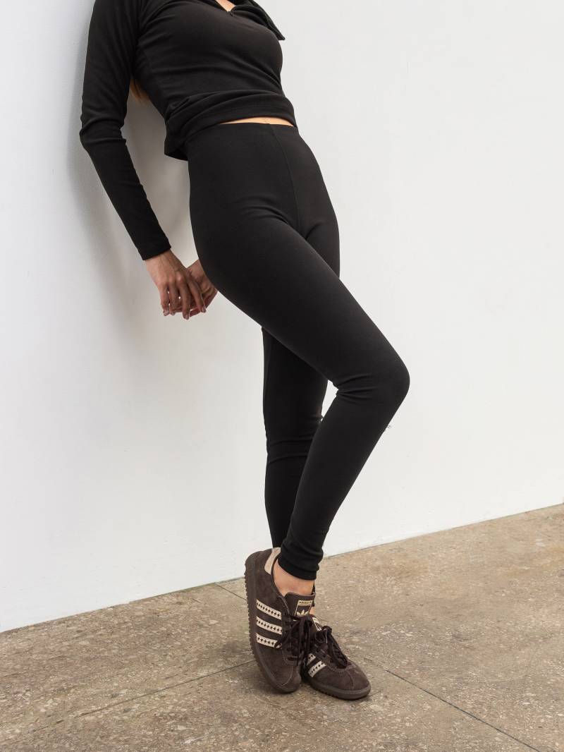 Легинсы из микрофлиса "Флекс" Romashka, Черный, XS 19908