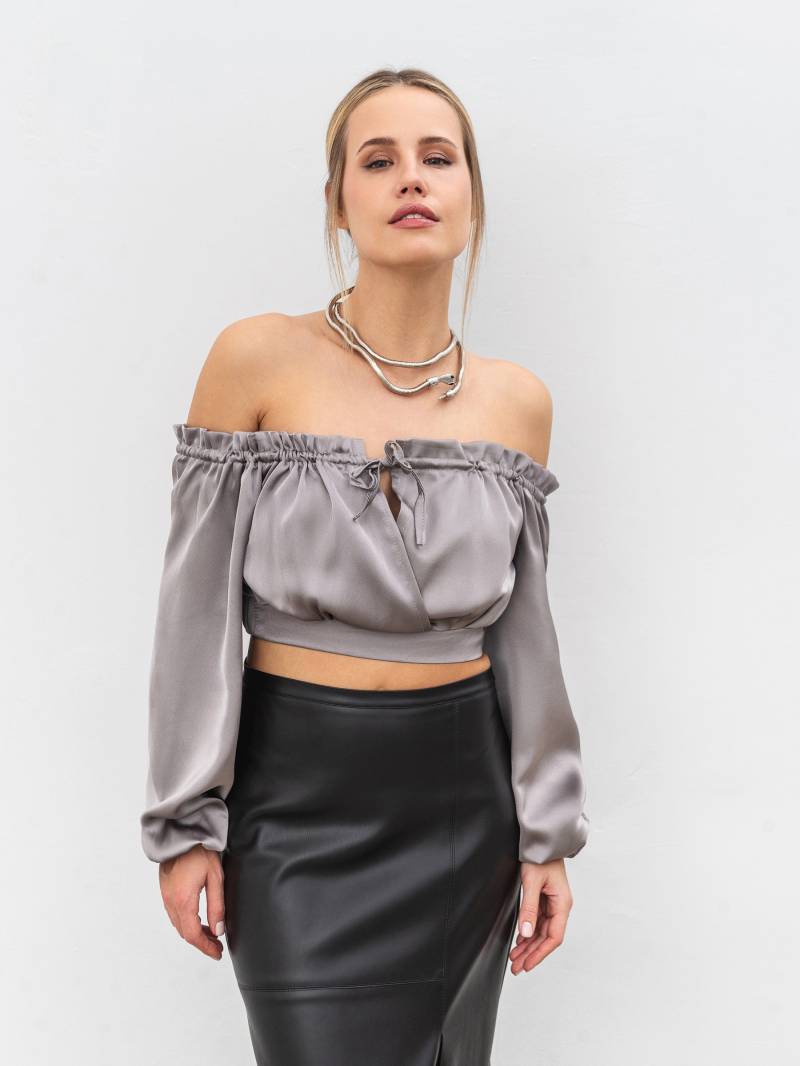 Блуза "Монпелье" Romashka, Серый, XS|S 14049