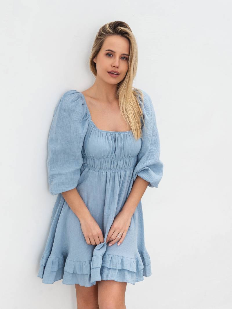 Платье с воланами "Авила" Romashka, Голубой, XS|S 17855