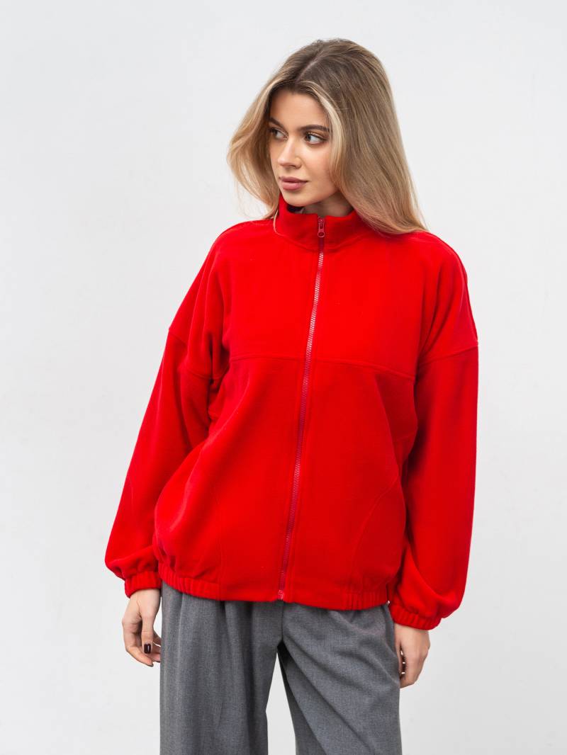 Удлиненный флисовый бомбер "Норд" Romashka, Красный, L|XL 19985