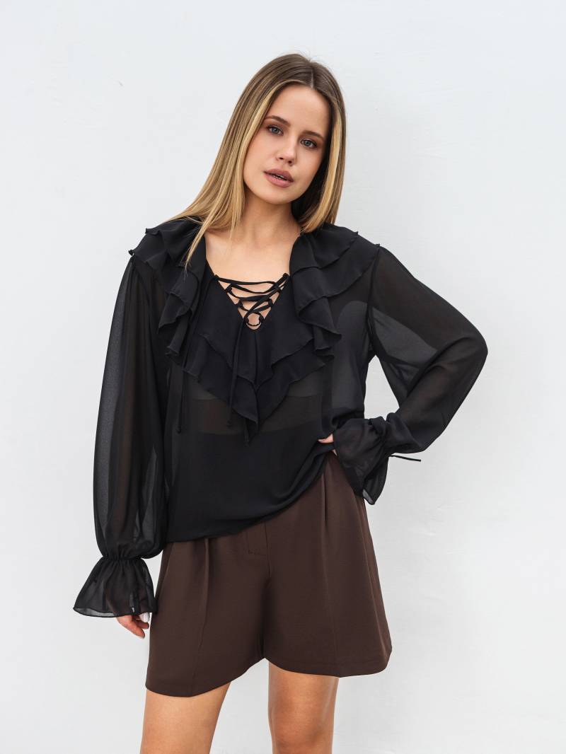 Блуза «Барокко» Romashka, Черный, L|XL 19136