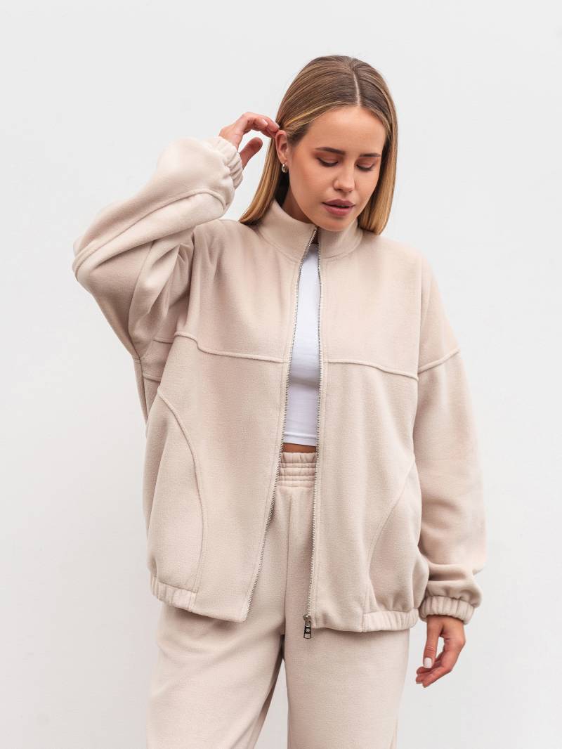 Удлиненный флисовый бомбер "Норд" Romashka, Бежевый, S|M 19779