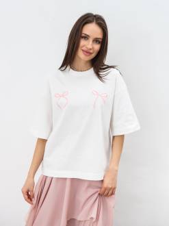 Футболка «Кокетка» Romashka, Молочный+, One size 19026