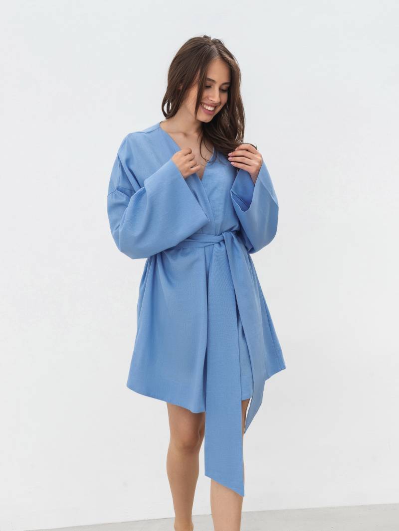 Платье кимоно "Токио" с пояском Romashka, Голубой, M|L 17956