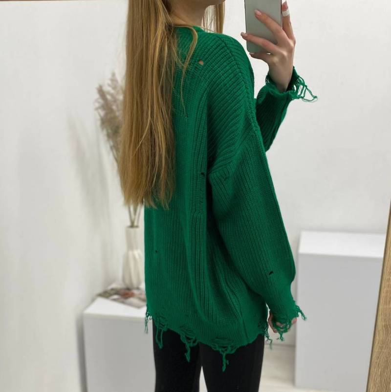 Свитер удлиненный «Виргиния» БРАК, Зеленый 13300