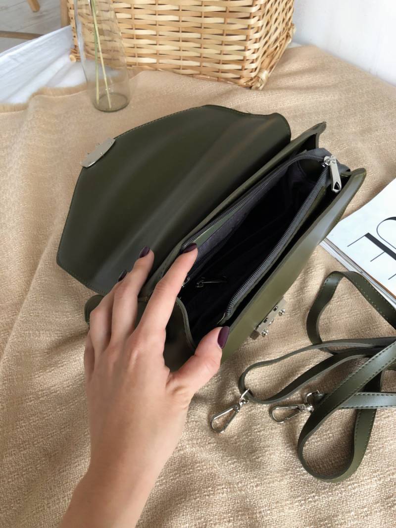 Сумка трапеция классическая в виде конвертика Romashka, Хаки (1062)