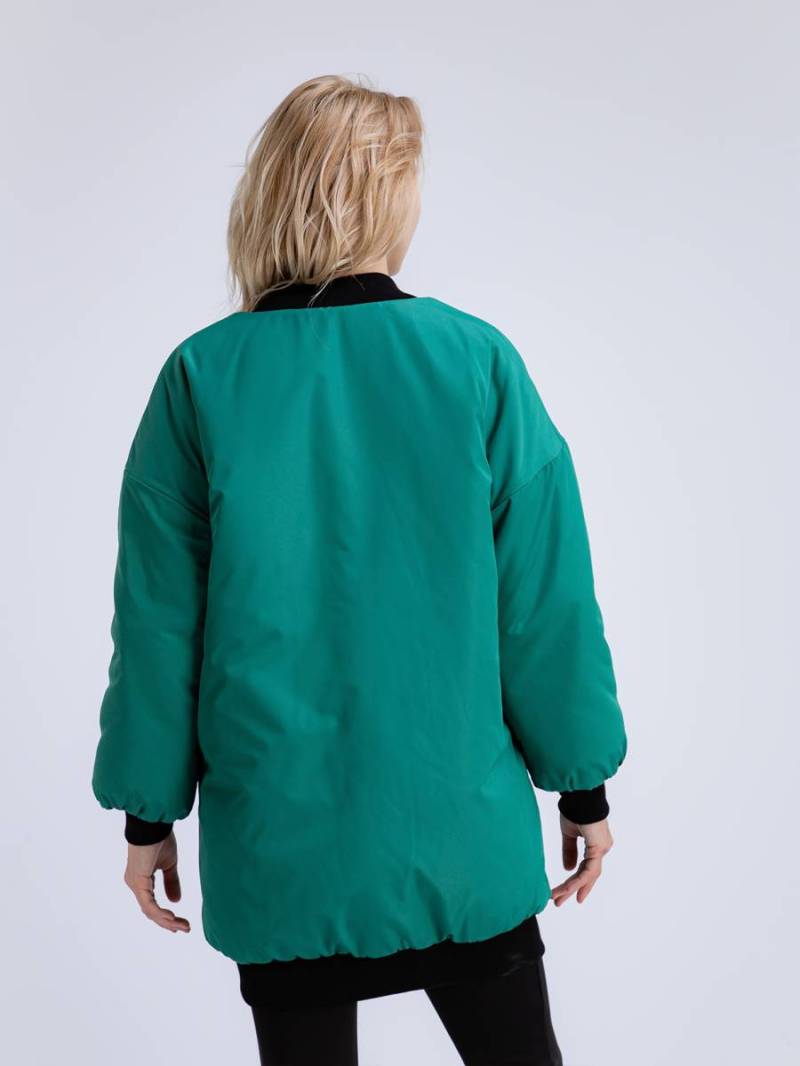 Бомбер "Лондон" двухсторонний Romashka, Зеленый+, M|L 12415