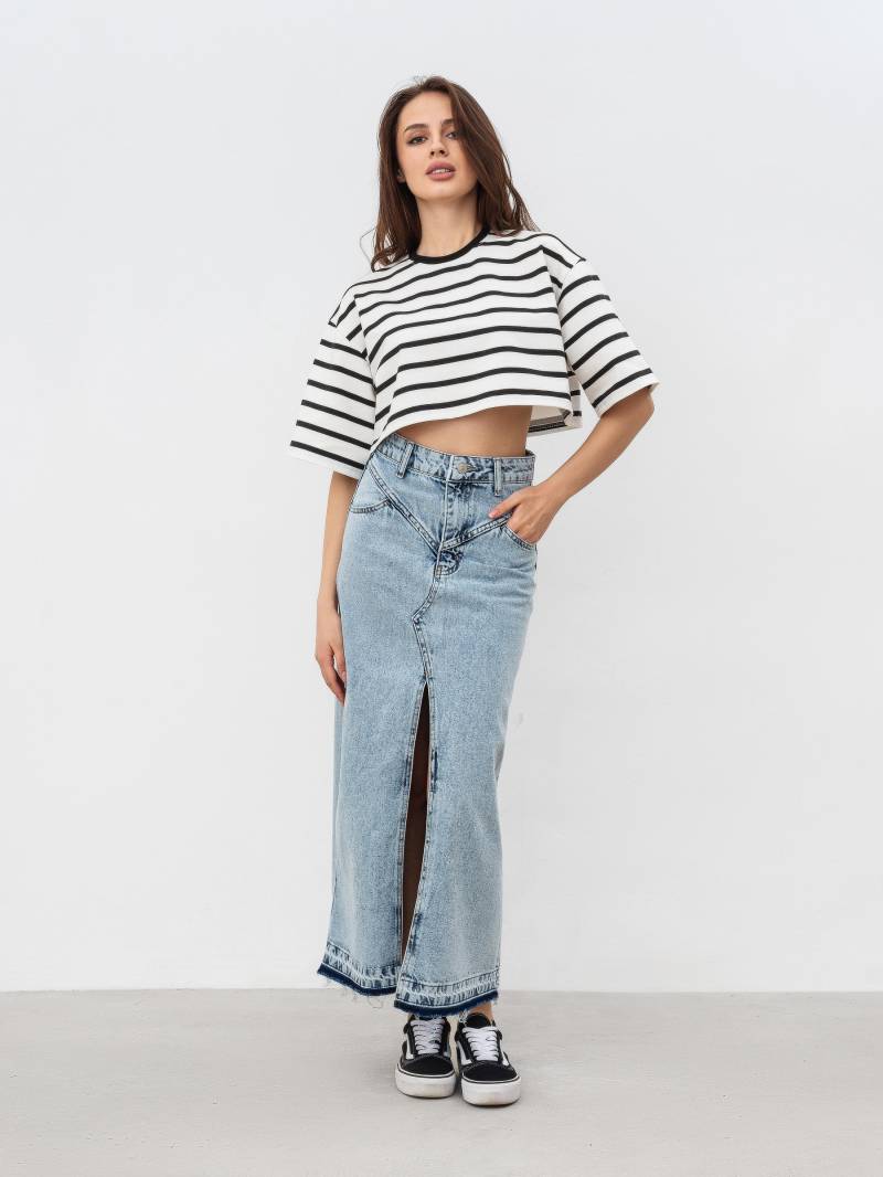 Футболка "Орхус" укороченная Romashka, Черный+, One size 15521