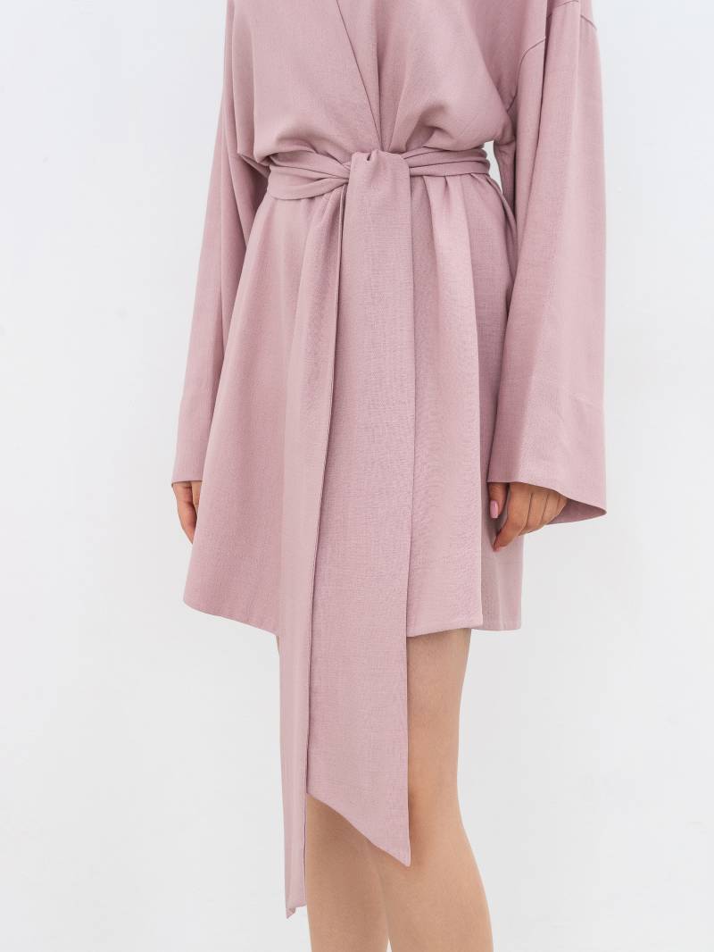 Платье кимоно "Токио" с пояском Romashka, Пудра, S|M 17959