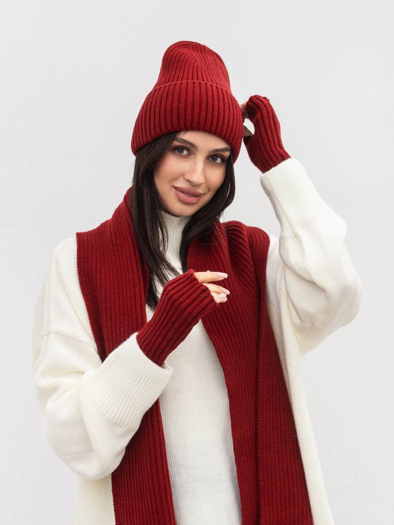 Шапка "Бриош" Romashka, Бордовый, One size 20681