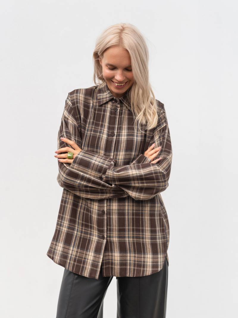 Рубашка "Паттерн" Romashka, Коричневый+, L|ХL 19598