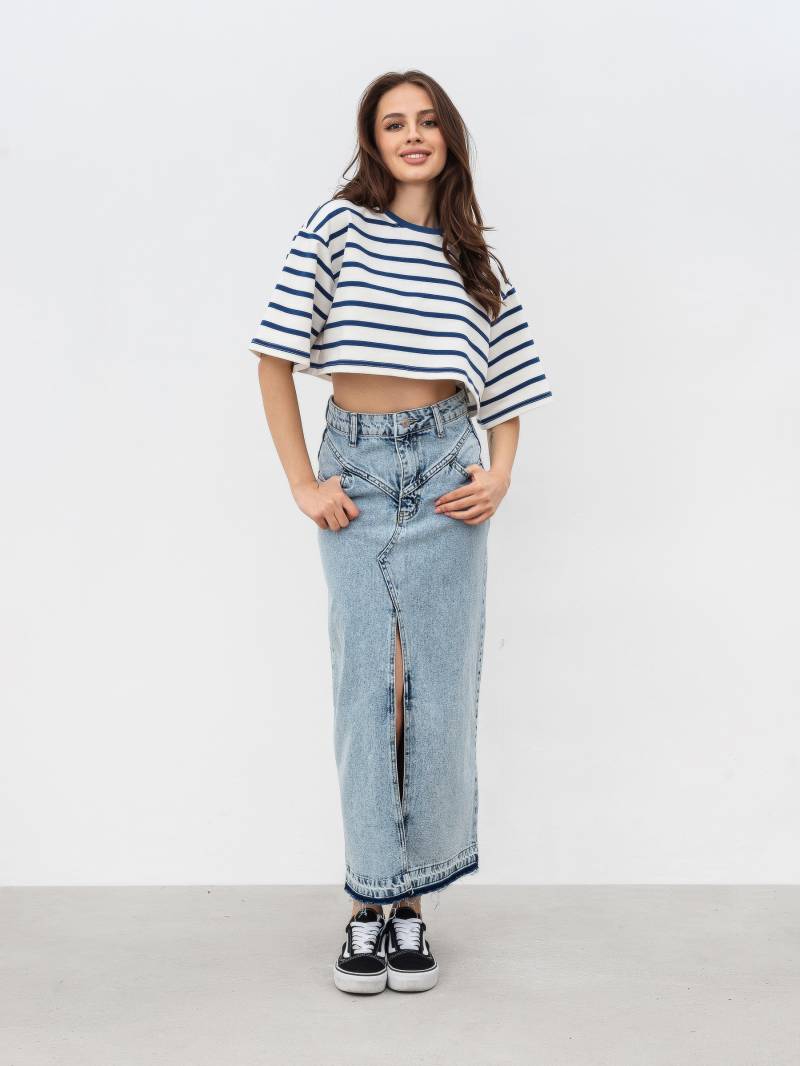 Футболка "Орхус" укороченная Romashka, Синий+, One size 15522