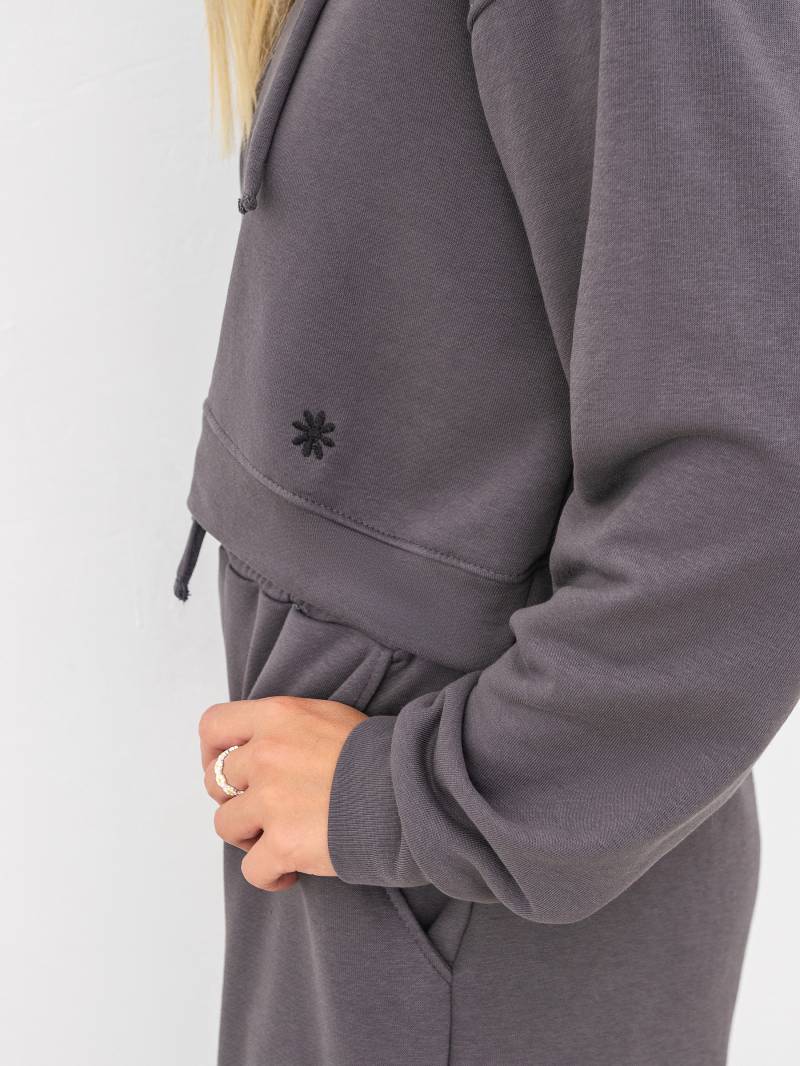 Худи на молнии "Ехидо" укороченное с капюшоном Romashka, Cерый, L|XL 16818