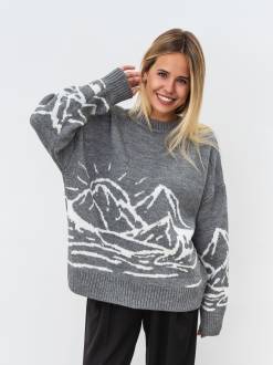 Свитер "Шепит" Romashka, Серый+, One size 16476
