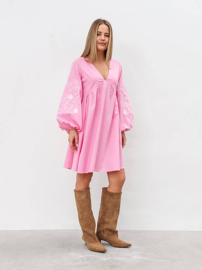 Платье с вышивкой "Калькутта" Romashka, Розовый, XL 19171