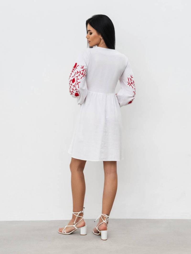 Платье с вышивкой "Калькутта" Romashka, Белый, M 13419