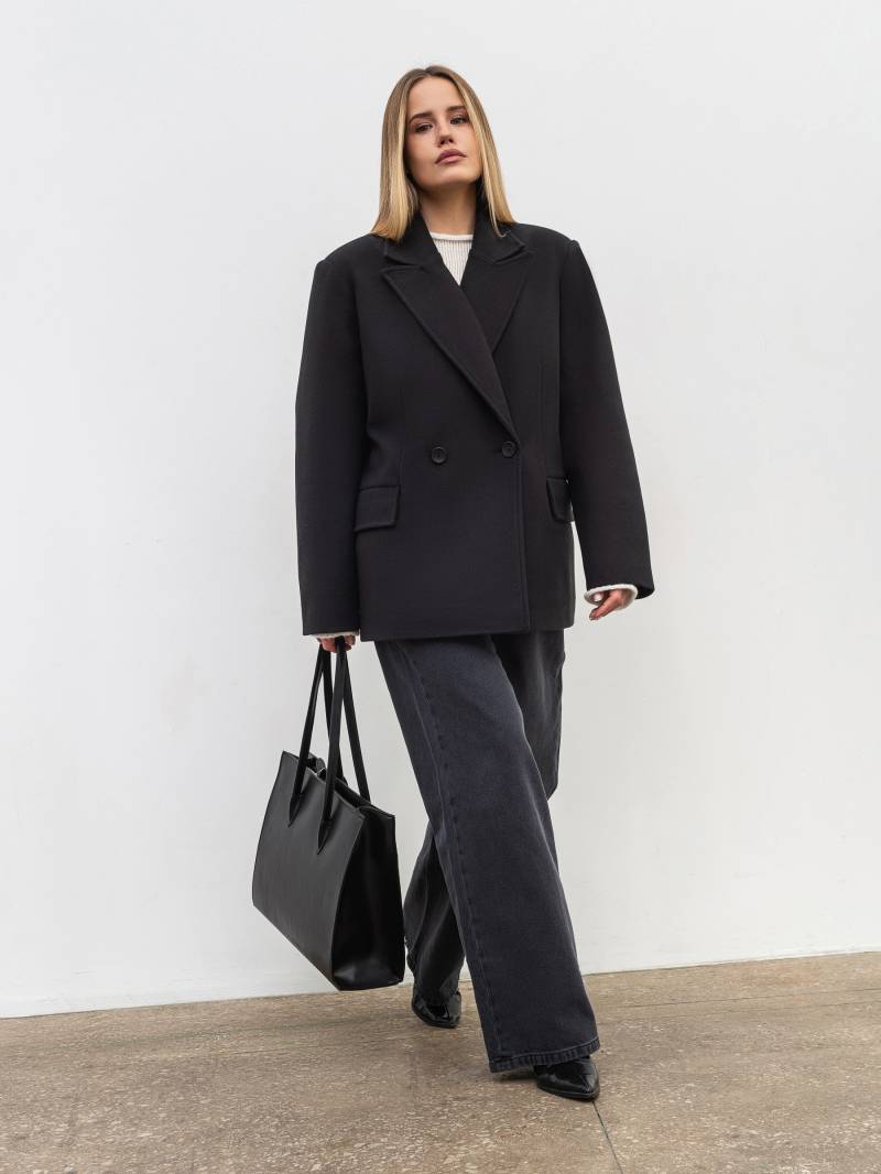 Двубортное утепленное пальто «Соул» Romashka, Черный, M|L 19888