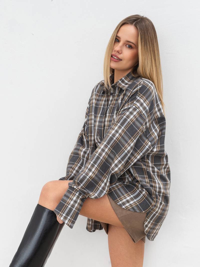 Рубашка "Паттерн" Romashka, Серый+, S|M 18960