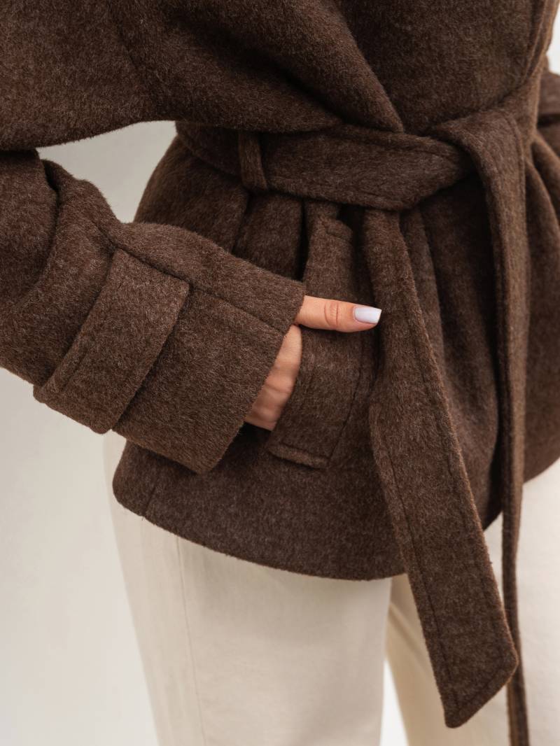 Пальто «Фельт» Romashka, Коричневый, L|ХL 19825
