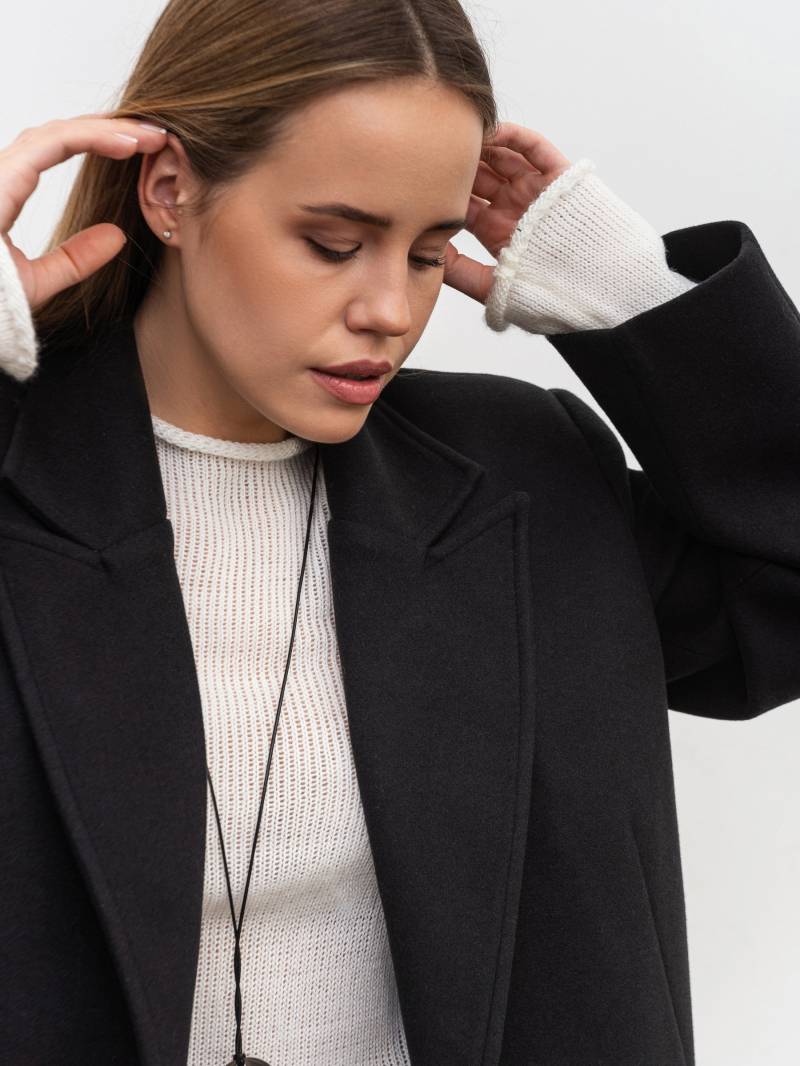 Двубортное утепленное пальто «Соул» Romashka, Черный, M|L 19888