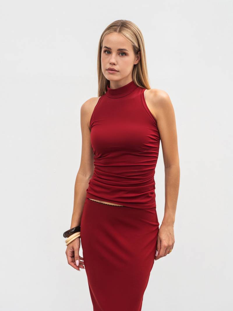 Топ «Драпи» Romashka, Бордовый, XS|S 20563