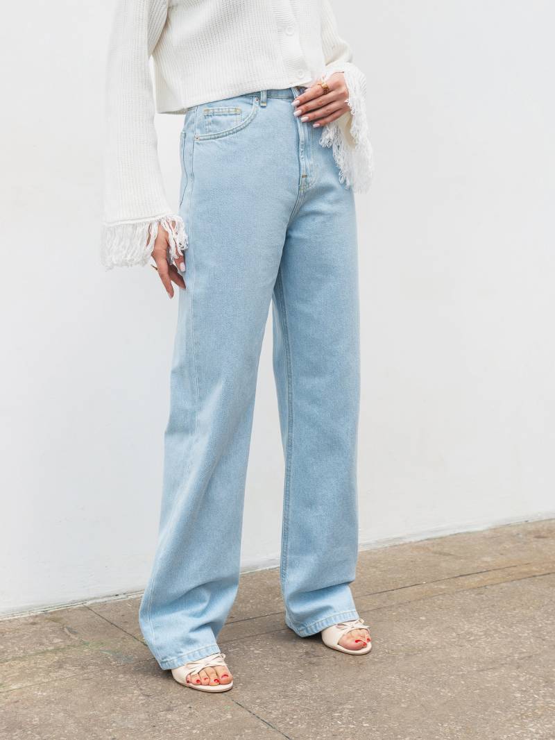 Джинсы "Тайт" Romashka, Светло-голубой, L 20048