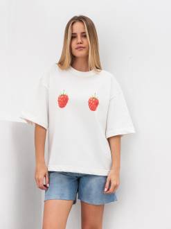 Футболка «Малинка» Romashka, Молочный+, One size 19446