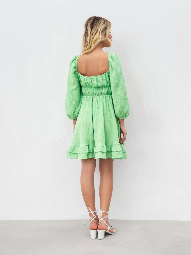 Платье с воланами "Авила" Romashka, Салатовый, XS|S 16158