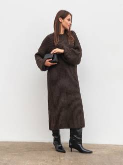 Вязаное платье "Кассель" Romashka, Шоколадный, One size 19806