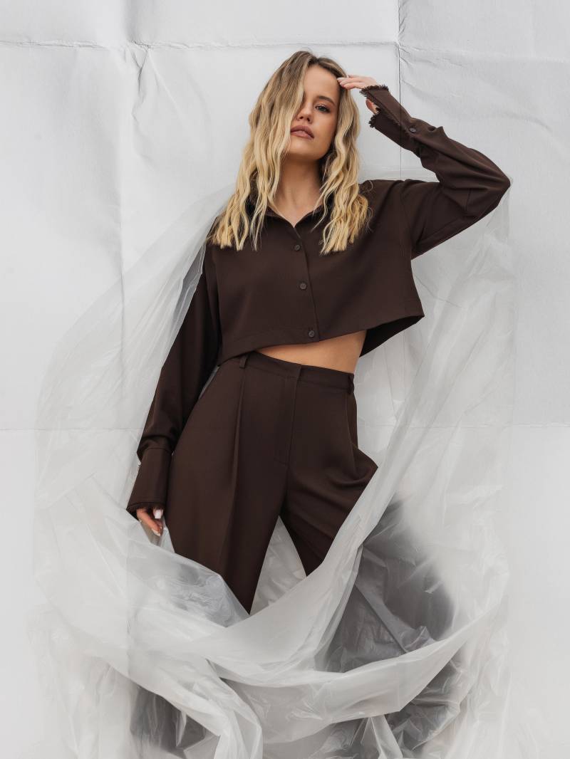 Рубашка "Долина" Romashka, Коричневый, M|L 17294