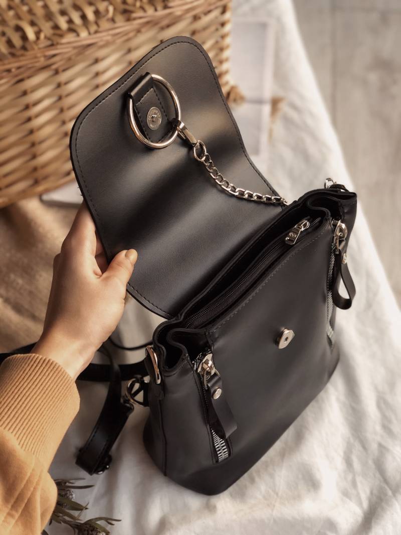 Рюкзак "Шербрук" с кольцом на магните Romashka, Черный (729)