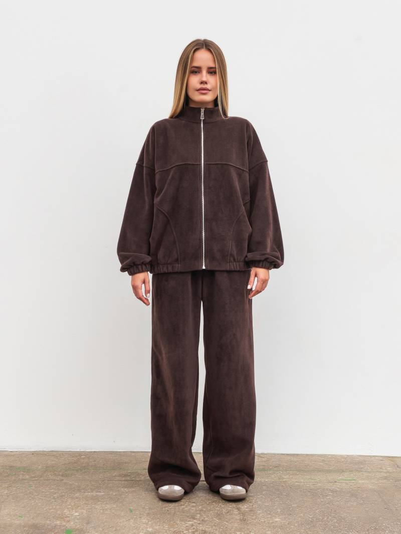 Удлиненный флисовый бомбер "Норд" Romashka, Коричневый, L|ХL 19784