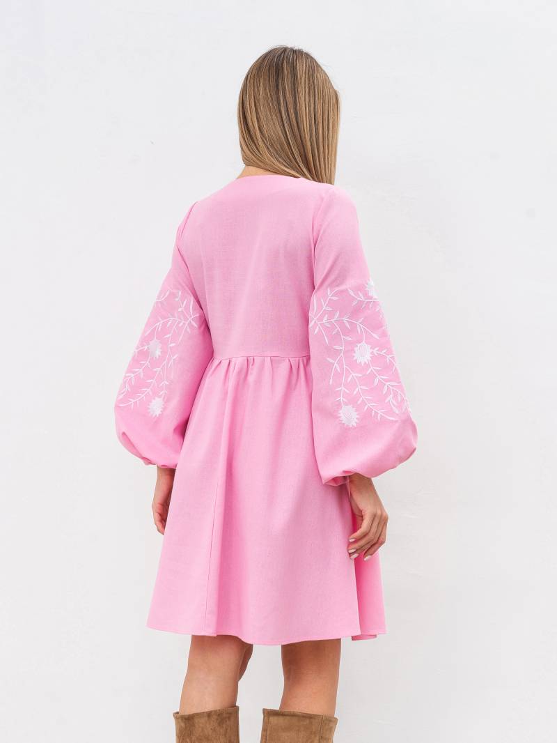 Платье с вышивкой "Калькутта" Romashka, Розовый, S 19168
