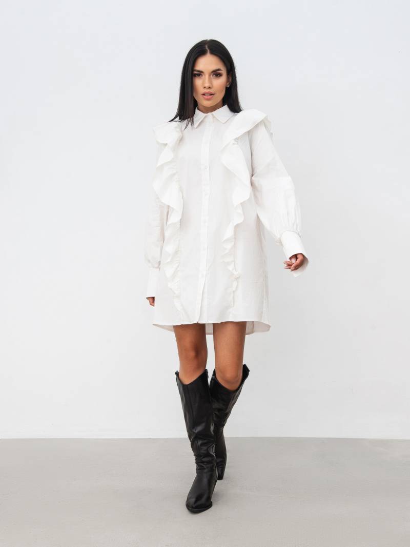 Платье-рубашка «Лота» Romashka, Белый, S|M 16667