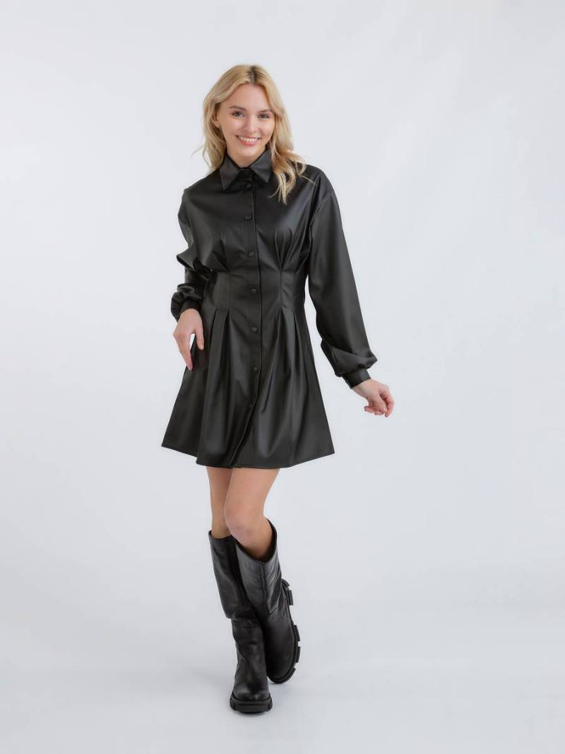 Платье "Ланден" с акцентом на талии Romashka, Черный, S 11425