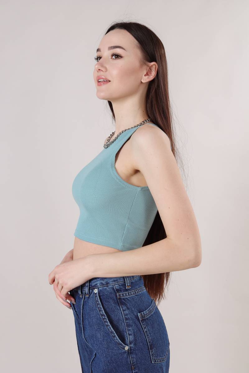 Топ "Монтана" в рубчик Romashka, Фисташковый, XS (9298)