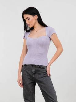 Футболка "Небраска" вязаная Romashka, Лиловый, M|L 9236