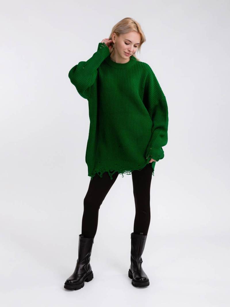 Свитер удлиненный «Виргиния» Romashka, Зеленый 11469