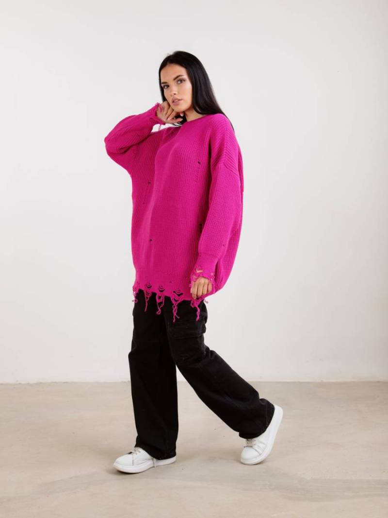 Свитер удлиненный «Виргиния» Romashka, Розовый 13708