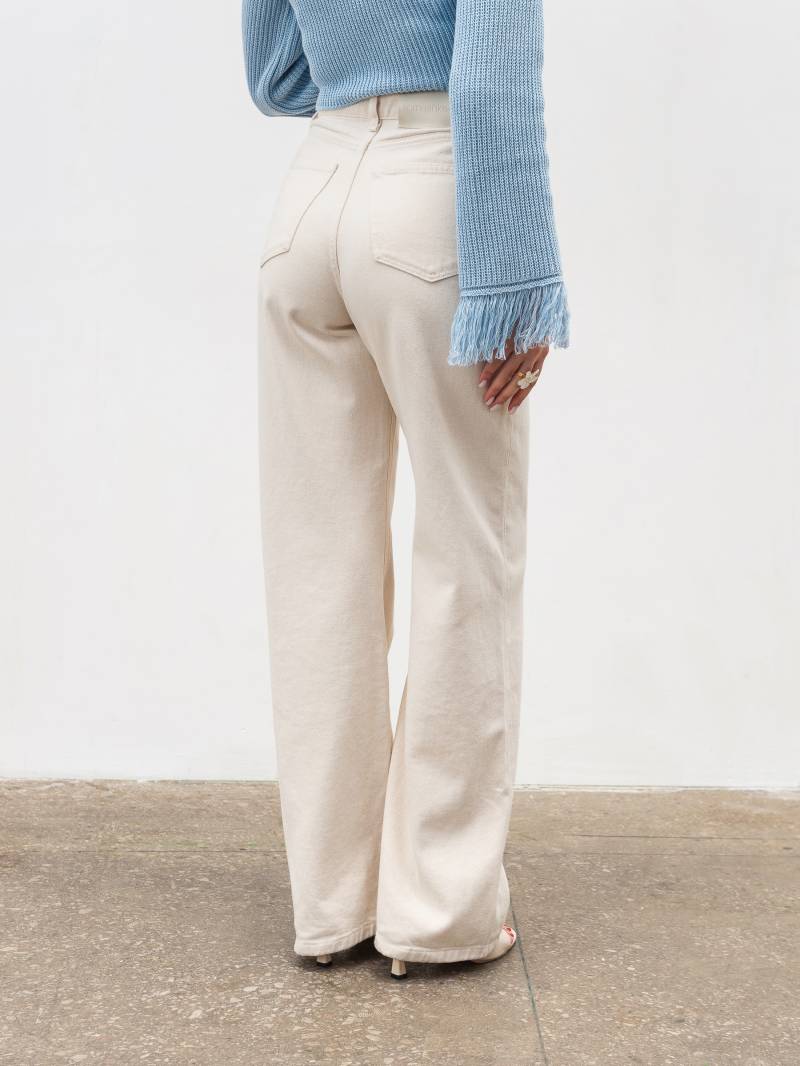 Джинсы "Тайт" Romashka, Молочный, S 18968