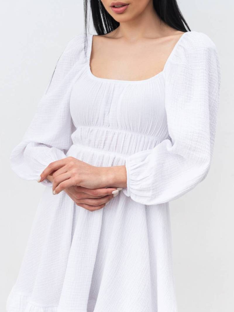 Платье с воланами "Авила" Romashka, Белый, S|M 13464