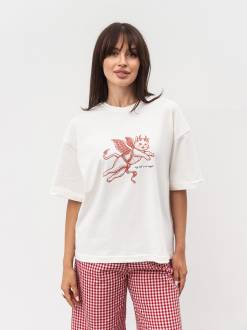 Футболка "Чортеня" Romashka, Белый+, One size 20383