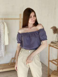 Блуза "Канны" актуального кроя Romashka, Лиловый, S|M (3928)
