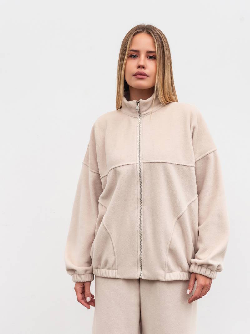 Удлиненный флисовый бомбер "Норд" Romashka, Бежевый, M|L 19780