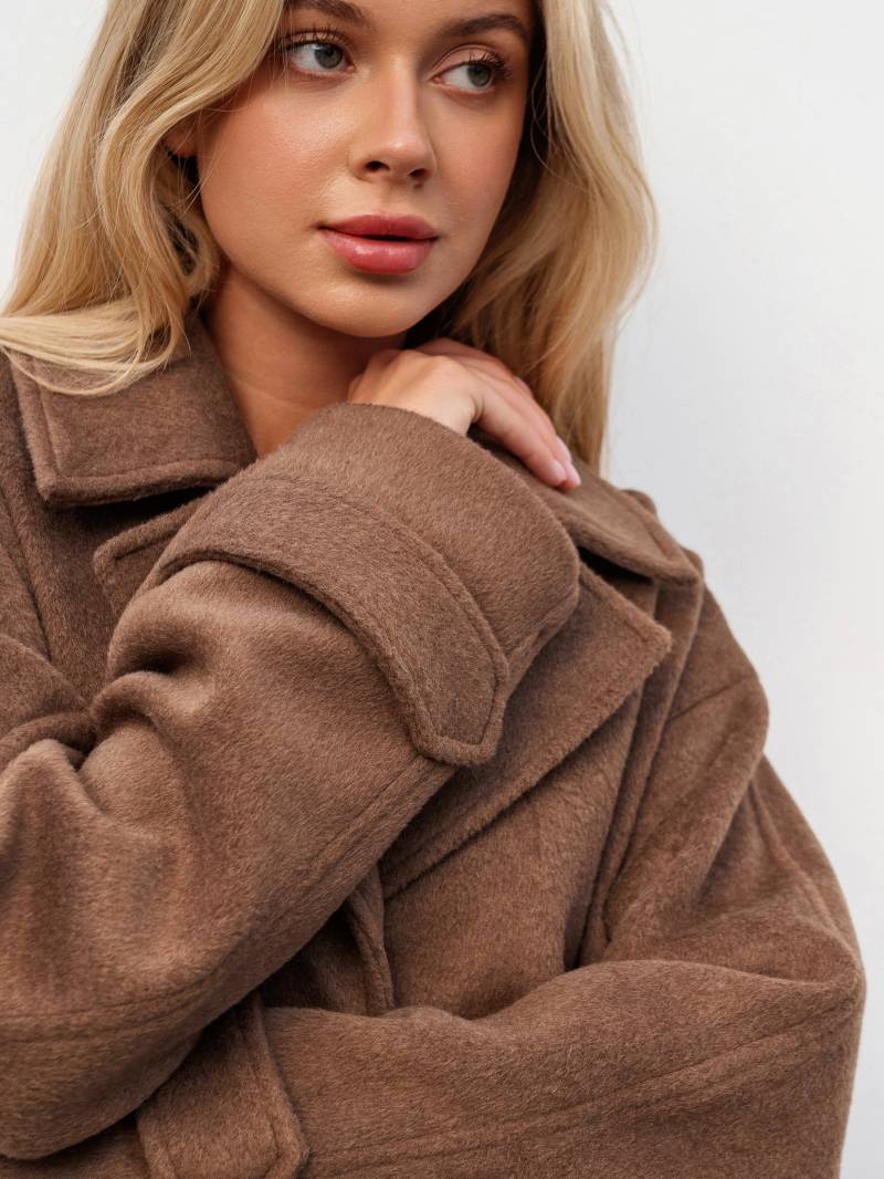 Пальто "Шейд" Romashka, Коричневый, S|M 19625