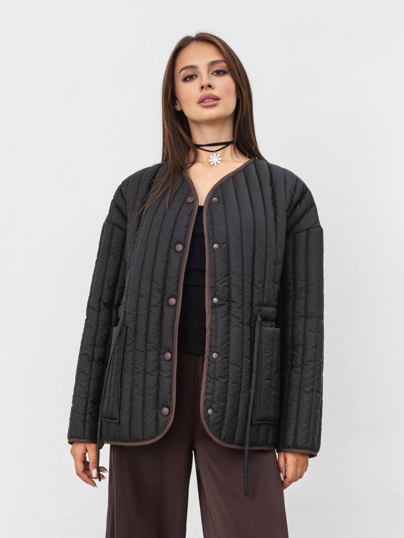 Куртка стьоганая "Финляндия" Romashka, Чорный+, L|XL 18132